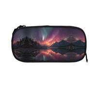 EZDLOWVBA Trousse à crayons imprimée First Light pour garçons et filles avec fermeture éclair pour étudiants - Trousse à crayons pour fille et fils, Noir , One Size, Trousse de beauté
