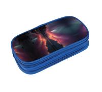 EZDLOWVBA Trousse à crayons imprimée First Light pour garçons et filles avec fermeture éclair pour étudiants - Trousse à crayons pour fille et fils, bleu, One Size, Trousse de beauté