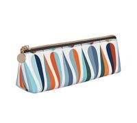 EZDLOWVBA Trousse à crayons moderne du milieu du siècle avec imprimé en forme de goutte pour filles et garçons, boîte de rangement en cuir pour fournitures scolaires et de bureau