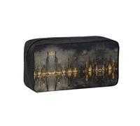 EZDLOWVBA Trousse à crayons portable avec imprimé horizon nocturne métropolitain pour étudiants, enfants, trousse à crayons, pochette de papeterie durable, capacité