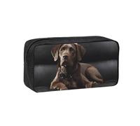 EZDLOWVBA Trousse à crayons portable avec imprimé labrador retriever marron pour enfants