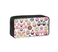 EZDLOWVBA Trousse à crayons portable avec motif cupcake pour étudiants, enfants, trousse à crayons, pochette de papeterie, sac de capacité