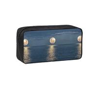 EZDLOWVBA Trousse à crayons portable avec motif lune en mer et lune en mer - Pour enfants et étudiants