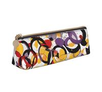 EZDLOWVBA Trousse à crayons rétro moderne du milieu du siècle avec imprimé en forme de goutte pour filles et garçons, boîte de rangement en cuir pour fournitures scolaires et de bureau