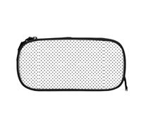 EZDLOWVBA Trousse à crayons ronde noire avec imprimé à pois pour garçons et filles avec fermeture éclair pour étudiants, trousse à crayons pour fille, fils, bureau, Noir , One Size, Trousse de beauté