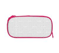 EZDLOWVBA Trousse à crayons ronde noire avec imprimé à pois pour garçons et filles avec fermeture éclair pour étudiants, trousse à crayons pour fille, fils, bureau, rose, One Size, Trousse de beauté
