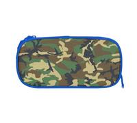 EZDLOWVBA Trousse à crayons verte avec imprimé camouflage militaire pour garçons et filles avec fermeture éclair pour étudiants pour filles et fils, bleu, One Size, Trousse de beauté