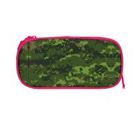 EZDLOWVBA Trousse à crayons verte avec imprimé camouflage numérique pour garçons et filles avec fermeture éclair pour étudiants - Trousse à crayons pour fille et fils, rose, One Size, Trousse de