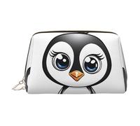 EZDLOWVBA Trousse de maquillage de voyage en cuir léger avec fermeture éclair et imprimé pingouins I Love Penguins, doré, Taille unique