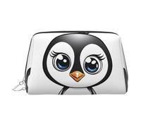 EZDLOWVBA Trousse de maquillage de voyage en cuir léger avec fermeture éclair et imprimé pingouins I Love Penguins, Argenté., Taille unique