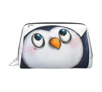 EZDLOWVBA Trousse de maquillage de voyage en cuir léger avec fermeture éclair et imprimé pingouins I Love Penguins, Argenté., Taille unique