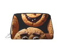 EZDLOWVBA Trousse de maquillage de voyage en cuir léger avec fermeture éclair pour femme Motif pépites de chocolat, Argenté., Taille unique