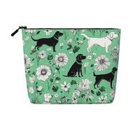 EZDLOWVBA Trousse de maquillage en chanvre avec imprimé chèvre Frolic - Indispensable pour le voyage et le rangement quotidien - Trousse cosmétique réutilisable, pochette zippée, outil de maquillage,