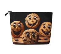 EZDLOWVBA Trousse de maquillage en chanvre avec imprimé pépites de chocolat - Trousse de maquillage réutilisable - Trousse à maquillage réutilisable - Trousse à fermeture éclair - Outil de maquillage,