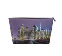 EZDLOWVBA Trousse de maquillage imprimée de New York City pour sac à main, organiseur de maquillage pour sac à main, pochette de beauté étanche pour femmes et filles, Argenté., Taille unique, Trousse