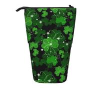 EZDLOWVBA Trousse télescopique avec fermeture éclair pour garçons et filles - Motif feuilles de la Saint-Patrick