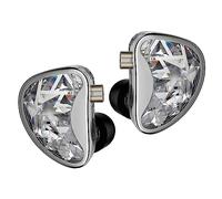 EZEAR KZ AS24 Écouteurs intra-auriculaires filaires 12 BA, KZ Stage Monitor HiFi IEM Écouteurs, Musiciens IEM Mise à niveau des basses profondes pour voix basse Pop Folk ACG(argent, avec micro)
