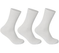 Ezee Top Lot de 3 paires de chaussettes en coton non élastiques pour femme Blanc Taille unique