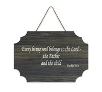 Ezekiel 18:4 Every Living Soul Belongs to The Lord The Father And The Child Pancarte en bois rustique à suspendre Décoration murale en bois 15,2 x 25,4 cm