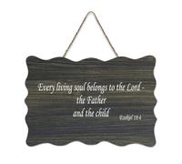 Ezekiel 18:4 Every Living Soul Belongs to The Lord The Father And The Child Pancarte en bois rustique à suspendre Décoration murale en bois 15,2 x 25,4 cm