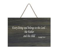 Ezekiel 18:4 Every Living Soul Belongs to The Lord The Father And The Child Panneau en bois 15,2 x 25,4 cm Décoration murale en bois pour porte d'entrée, salon, cuisine