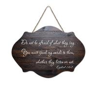 Ezekiel 2:6 7 Décoration murale « Do Not Be Afraid of What They Say, You Must Speak My Words to Them, Whether Wood Sign » - 15,2 x 25,4 cm - Décoration murale en bois pour porte d'entrée, salon