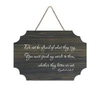 Ezekiel 2:6 7 Décoration murale en bois avec inscription « Do Not Be Afraid of What They Say, You Must Speak My Words to Them, Whether Rustic Wood Hanging Sign » - Décoration murale en bois pour salon