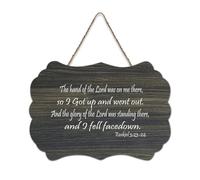Ezekiel 3:23 24 Panneau mural en bois à suspendre The Hand of The Lord Was on Me There, So I Got Up And Went Out, And The Glory of The Rustique Wood Hanging Sign pour salon, chambre à coucher, porte