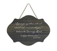 Ezekiel Décoration murale 16:8 avec inscription « I Gave You My Solemn Oath And Entered Into A Covenant with You Declares The Hanging Wood Signs The Hanging », décoration murale en bois rustique pour