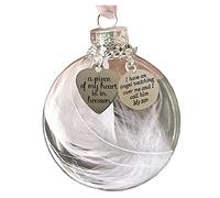 EZGA J'Ai Un Ange au Paradis Ornement de Boule de Noël Boules commémoratives de Noël personnalisées Maman Papa Fils Fille épouse Mari décorations à Suspendre (O) Double The Comfort