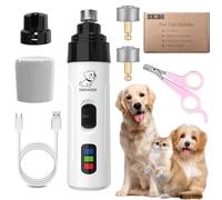 EZGHAR Silent Groom Pro Coupe-griffes électrique rechargeable pour chien de grande taille pour le toilettage, broyeur à ongles silencieux pour grands chiens (1 ensemble)