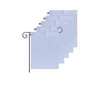 EZHVA Lot de 5 drapeaux vierges double face en polyester blanc 300D pour jardin et cour - Bannière vierge pour vinyle et encre - 300D - Tissage à 3 couches