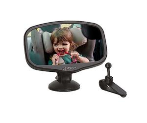 EZI MIRROR MINI - Mini miroir rétroviseur pour surveillance bébé, fixation par ventouse ou clip, plastique recyclé, installation rapide et ajustement facile
