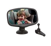 EZIMOOV Miroir voiture bébé rétroviseur miroir à clipser ou à coller à l'avant de la voiture pour Surveiller bébé en toute sécurité - vue arrière - incassable - rotation à 360° - Emballage Recyclable