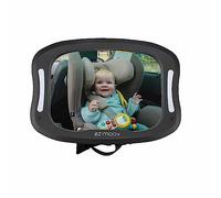 Ezimoov - miroir voiture bébé siège arrière - Télécommande éclairage LED - Rétroviseur pour voir votre enfant en toute sécurité - matière rpet emballage recyclable - vue large et net même de nuit