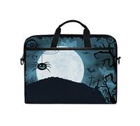 Ezioly Bleu Halloween Scary Spider Batte pour Ordinateur Portable Sac à bandoulière Case Sleeve pour Ordinateur Portable 35,6 cm à 39,1 cm