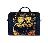 Ezioly Gothique Sorcellerie Jumeaux Siamois pour Ordinateur Portable Sac à bandoulière Case Sleeve pour Ordinateur Portable 35,6 cm à 39,1 cm
