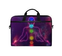 Ezioly Humain Système de Chakras pour Ordinateur Portable Sac à bandoulière Case Sleeve pour Ordinateur Portable 35,6 cm à 39,1 cm