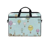 Ezioly Méga Ballons Flying Over The City Sac à bandoulière Case Sleeve pour Ordinateur Portable 35,6 cm à 39,1 cm pour Ordinateur Portable