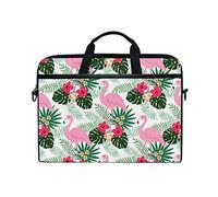 Ezioly Rose Flamingo Bird Fleurs Tropicales pour Ordinateur Portable Sac à bandoulière Case Sleeve pour Ordinateur Portable 35,6 cm à 39,1 cm