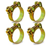 Ezitruz 5 Pièces Collier de Serrage Collier Echappement 29-31mm, Manchon Echappement en T pour Conduite d'eau, Conduite de gaz, Tube d'automobiles Moto D'échappement Tuyaux Gaines Ventilation(Gold)