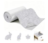Ezitruz Feutrine Autocollante 3 mm, Moquette Autocollante 160 cmx43 cm, Feutrine Gris Clair, Rouleau de Tissu en Feutre au Mètre pour DIY Doublure de Boîte Chaise Cadre Photo Auto Garniture Intérieure