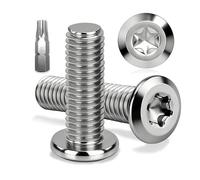 Ezitruz M8 Vis à Tête Plate Torx, Vis en Acier Inoxydable A2 V2A, M8x25 mm Boulons de Meubles, 12 Pièces Boulons à Hexagonale Filetage Complet Avec Torx Tournevis pour Réparation de Meubles