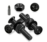 Ezitruz Vis à Tête Fraisée Cruciforme M3x30 mm, 80 Pièces Vis Boulon et Écrous et Rondelles Noir Visserie Boulon Phillips Filetage Complet pour Réparation de Chaise