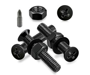 Ezitruz Vis à Tête Fraisée Cruciforme M4x8 mm, 60 Pièces Vis Boulon et Écrous et Rondelles Noir Visserie Boulon Phillips Filetage Complet pour Réparation de Chaise