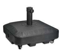 EzKamfort Base de parasol de 23 L, support de parasol robuste avec roues pour extérieur, jardin, terrasse, cour, pour poteaux de 35 mm à 48 mm, support de parasol robuste livré avec vis de serrage (48