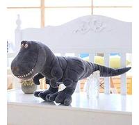 EZLAM 40~110cm Bouche Ouverte Tyrannosaurus T-Rex Triceratops Poupée De Dinosaure en Peluche Impression Réaliste Vert Brun Gris Debout Dino Cadeau 80cm T-rexPrintingGrey