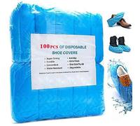 Ezlife Couvre-chaussures Jetables Imperméable 100 Pcs Surchaussures Jetables Antidérapante en Plastique CPE Protege Chaussures