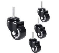 EZLUIYLDH 4 Lot 2 Pouce M10*25mm roulettes pivotantes avec 360° Rotation & Frein Bruit PU 660lb Capacité de Charge Parfait pour Intérieur Meubles