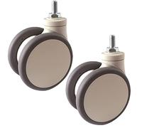 EZLUIYLDH Double Roue Lot de roulettes Souple Bande de roulement Super Silencieux avec Roulements 2 Pièces (sans Frein 2. 5 Pouce) Idéal pour Meubles Bureau et Maison Utilisation